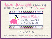 Load image into Gallery viewer, Pink Elephant Baby Shower Invitation Lime Green Navy Blue Girl Chevron 1st Boogie Bear Invitations Brianna Theme Paperless Printable Printed