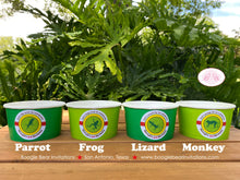 Load image into Gallery viewer, Rainforest Birthday Party Treat Cups Candy Rain Forest Reptile Green Parrot Monkey Frog Jungle Reptile Boogie Bear Invitations Mowgli Theme