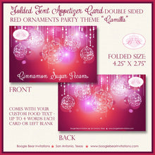 Load image into Gallery viewer, Red Glowing Ornament Birthday Party Favor Card Place Food Appetizer Girl Pink Purple Winter Christmas Boogie Bear Invitations Camilla Theme
