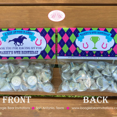 Horse Racing Birthday Party Treat Bag Toppers Folded Favor Pink Kentucky Derby Races Jockey Girl Argyle Boogie Bear Invitations Tammy Theme