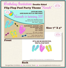 Load image into Gallery viewer, Flip Flop Pool Birthday Party Invitation Beach 1st 5th 6th 7th 8th 9th 10th Boogie Bear Invitations Nevaeh Theme Paperless Printable Printed