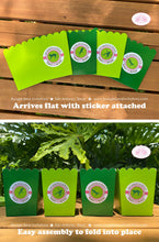 Load image into Gallery viewer, Rainforest Party Popcorn Boxes Mini Food Birthday Rain Forest Girl Pink Green Parrot Monkey Frog Jungle Boogie Bear Invitations Sophia Theme