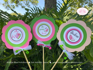 Pink Watermelon Birthday Centerpiece Set Party Girl One In Melon Two Sweet Green Summer Picnic Fruit Boogie Bear Invitations Darlene Theme
