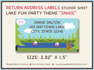 Lake Fun Birthday Party Invitation Sail Boat Forest River Fishing Boating Swim Swimming State Park Jamie Theme Paperless Printable Printed