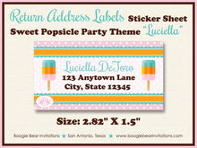Load image into Gallery viewer, Pink Popsicle Birthday Photo Party Invitation Girl Orange Aqua Ice Cream Boogie Bear Invitations Luciella Theme Paperless Printable Printed