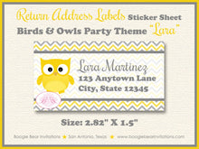 Load image into Gallery viewer, Yellow Grey Owl Baby Shower Invitation Boy Girl Bird Party Little Lemon Tree Boogie Bear Invitations Lara Theme Paperless Printable Printed