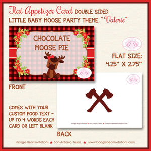 Little Moose Birthday Party Favor Card Tent Place Sign Appetizer Forest Boy Girl Woodland Calf Boogie Bear Invitations Valerie Theme Printed