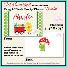 Load image into Gallery viewer, Frog Duck Birthday Party Favor Card Appetizer Food Folded Tent Boy Girl Red Spring Garden Rain Boogie Bear Invitations Charlie Theme Printed