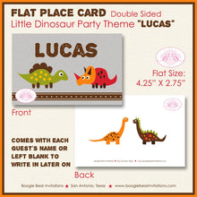 Load image into Gallery viewer, Dinosaur Birthday Favor Party Card Tent Place Food Sign Appetizer Thank You Tag Girl Boy Stomp Dino oar Boogie Bear Invitations Lucas Theme