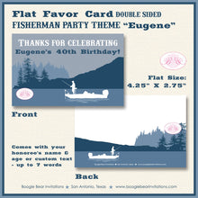 Load image into Gallery viewer, Fishing Boat Birthday Favor Party Card Tent Place Food Appetizer Folded Tag Boy Girl Fisherman Fly Reel Boogie Bear Invitations Eugene Theme