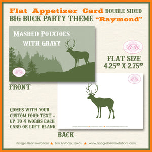 Deer Hunting Birthday Favor Party Card Tent Place Food Appetizer Folded Tag Big Buck Elk Hunting Boy Boogie Bear Invitations Raymond Theme