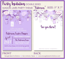 Load image into Gallery viewer, Purple Mason Jars Easter Party Invitation Whimsy Brunch Ladies Lavender Boogie Bear Invitations Patterson Theme Paperless Printable Printed