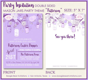 Purple Mason Jars Easter Party Invitation Whimsy Brunch Ladies Lavender Boogie Bear Invitations Patterson Theme Paperless Printable Printed