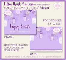 Load image into Gallery viewer, Purple Mason Jars Party Thank You Card Birthday Easter Whimsy Brunch Ladies Lavender Outdoor Boogie Bear Invitations Patterson Theme Printed
