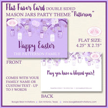 Load image into Gallery viewer, Purple Mason Jars Easter Favor Party Card Tent Place Tag Food Sign Appetizer Label Birthday Lavender Boogie Bear Invitations Patterson Theme