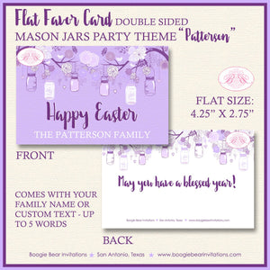 Purple Mason Jars Easter Favor Party Card Tent Place Tag Food Sign Appetizer Label Birthday Lavender Boogie Bear Invitations Patterson Theme