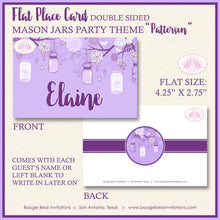 Load image into Gallery viewer, Purple Mason Jars Easter Favor Party Card Tent Place Tag Food Sign Appetizer Label Birthday Lavender Boogie Bear Invitations Patterson Theme