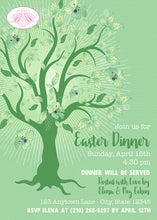 Load image into Gallery viewer, Tree of Life Easter Party Invitation Birthday Green Spring Flower Forest Boogie Bear Invitations Cohen Theme Paperless Printable Printed