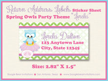 Load image into Gallery viewer, Spring Owls Birthday Party Invitation Easter Grow Flower Garden Girl Pink Boogie Bear Invitations Lorelei Theme Paperless Printable Printed