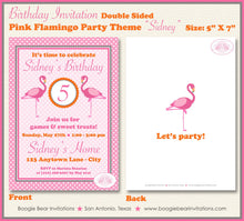 Load image into Gallery viewer, Pink Flamingo Birthday Party Invitation Orange Flamingle Wild Tropical Girl Boogie Bear Invitations Sidney Theme Paperless Printable Printed