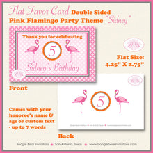 Load image into Gallery viewer, Pink Flamingo Birthday Party Favor Card Appetizer Food Place Sign Label Flamingle Wild Tropical Girl Boogie Bear Invitations Sidney Theme