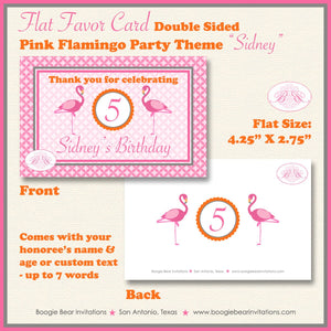Pink Flamingo Birthday Party Favor Card Appetizer Food Place Sign Label Flamingle Wild Tropical Girl Boogie Bear Invitations Sidney Theme