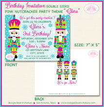 Load image into Gallery viewer, Nutcracker Birthday Party Invitation Winter Christmas Snowflake Pink Girl Boogie Bear Invitations Clara Theme Paperless Printable Printed