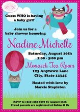 Load image into Gallery viewer, Pink Aviator Owl Baby Shower Invitation Airplane Flying Pilot Blue Girl Fly Boogie Bear Invitations Nadine Theme Paperless Printable Printed