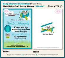 Load image into Gallery viewer, Blue Aviator Owl Baby Shower Invitation Party Airplane Flying Pilot Boy Fly Boogie Bear Invitations Nicole Theme Paperless Printable Printed