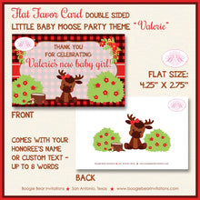 Load image into Gallery viewer, Little Moose Birthday Party Favor Card Tent Place Sign Appetizer Forest Boy Girl Woodland Calf Boogie Bear Invitations Valerie Theme Printed