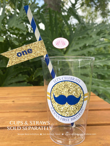 Mr Wonderful Birthday Party Beverage Cups Plastic Drink ONE Boy Mustache Bow Tie Onederful Bue Gold 1st Boogie Bear Invitations Auden Theme