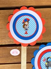 Load image into Gallery viewer, London England Birthday Party Cupcake Toppers Cake Display Girl British Crown Great Union Jack Flag Boogie Bear Invitations Elizabeth Theme