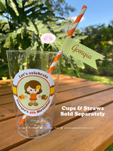 Load image into Gallery viewer, Autumn Girl Party Beverage Cups Plastic Drink Birthday Harvest Fall Pumpkin Farm Bird Woodland Animals Boogie Bear Invitations Georgia Theme