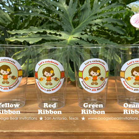 Autumn Girl Party Beverage Cups Plastic Drink Birthday Harvest Fall Pumpkin Farm Bird Woodland Animals Boogie Bear Invitations Georgia Theme