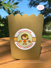 Load image into Gallery viewer, Autumn Girl Party Popcorn Boxes Mini Favor Buffet Food Birthday Harvest Fall Pumpkin Woodland Animals Boogie Bear Invitations Georgia Theme
