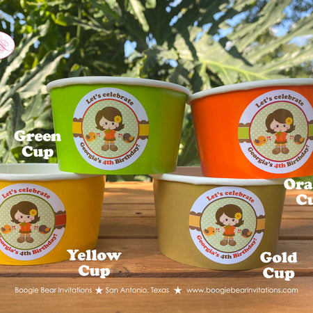 Autumn Girl Party Treat Cups Food Buffet Paper Birthday Harvest Fall Pumpkin Woodland Animals Rustic Boogie Bear Invitations Georgia Theme