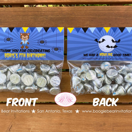 Werewolf Boy Birthday Party Treat Bag Toppers Folded Favor Spider Full Moon Howl Bat Halloween Forest Boogie Bear Invitations Boris Theme