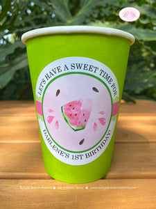 Pink Watermelon Party Beverage Cups Paper Drink Birthday Girl One In Melon Two Sweet Summer Farm Green Boogie Bear Invitations Darlene Theme