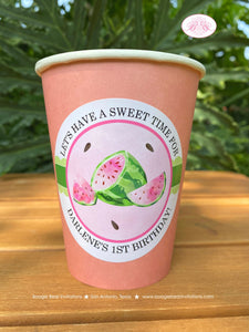 Pink Watermelon Party Beverage Cups Paper Drink Birthday Girl One In Melon Two Sweet Summer Farm Green Boogie Bear Invitations Darlene Theme
