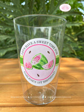 Load image into Gallery viewer, Pink Watermelon Party Beverage Cups Plastic Drink Birthday Girl One In Melon Two Sweet Summer Green Boogie Bear Invitations Darlene Theme