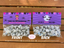 Load image into Gallery viewer, Werewolf Girl Birthday Party Treat Bag Toppers Folded Favor Spider Full Moon Howl Bat Halloween Forest Boogie Bear Invitations Sylvie Theme
