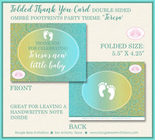 Load image into Gallery viewer, Footprints Ombré Baby Shower Party Thank You Cards Swirls Little Modern Reveal Boy Girl Formal Boogie Bear Invitations Teresa Theme Printed