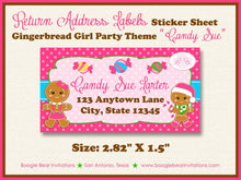 Load image into Gallery viewer, Gingerbread Girl Birthday Party Invitation Winter Pink Christmas House Boogie Bear Invitations Candy Sue Theme Paperless Printable Printed