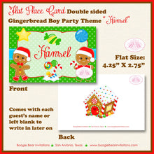 Load image into Gallery viewer, Gingerbread Boy Birthday Party Favor Card Appetizer Food Place Sign Label Winter Snowflake Christmas Boogie Bear Invitations Hansel Theme