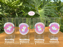 Load image into Gallery viewer, Rainbow Unicorn Party Beverage Cups Plastic Drink Birthday Girl Pink Yellow Blue Purple Magic Horse Boogie Bear Invitations Aurelia Theme