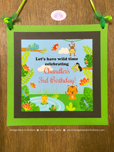 Load image into Gallery viewer, Rain Forest Birthday Party Door Banner Outdoor Monkey Snake Gecko Boy Girl Amazon Amazon Jungle Zoo Boogie Bear Invitations Chandler Theme