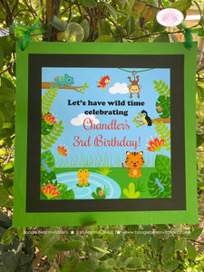 Rain Forest Birthday Party Door Banner Outdoor Monkey Snake Gecko Boy Girl Amazon Amazon Jungle Zoo Boogie Bear Invitations Chandler Theme