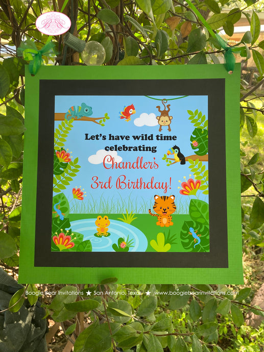 Rain Forest Birthday Party Door Banner Outdoor Monkey Snake Gecko Boy Girl Amazon Amazon Jungle Zoo Boogie Bear Invitations Chandler Theme