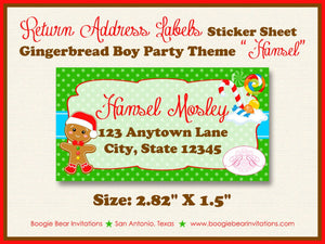 Gingerbread Boy Birthday Party Invitation Winter Christmas House Candy Boogie Bear Invitations Hansel Theme Paperless Printable Printed