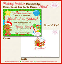 Load image into Gallery viewer, Gingerbread Boy Birthday Party Invitation Winter Christmas House Candy Boogie Bear Invitations Hansel Theme Paperless Printable Printed